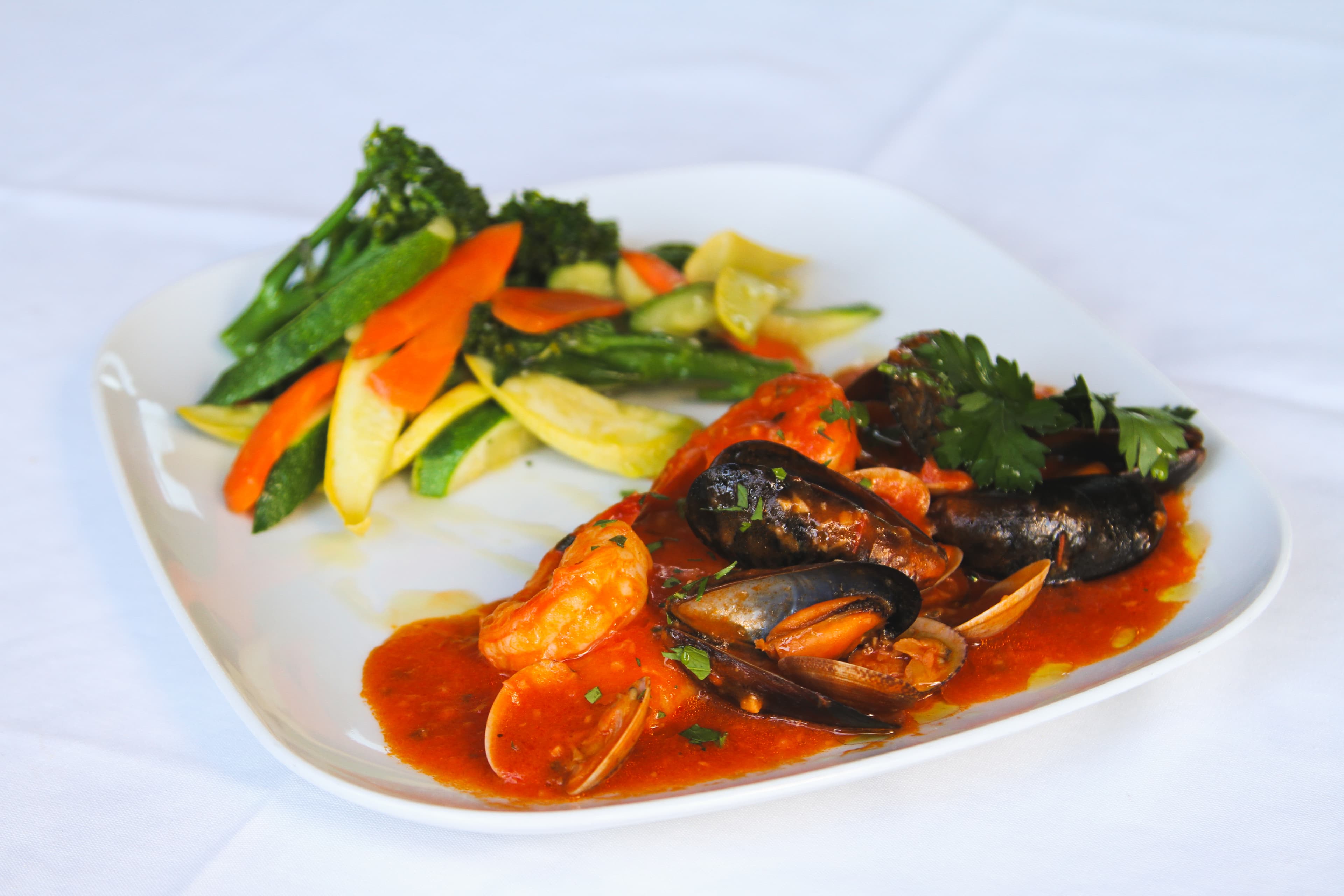 A dinner plated at D'Corato Ristorante